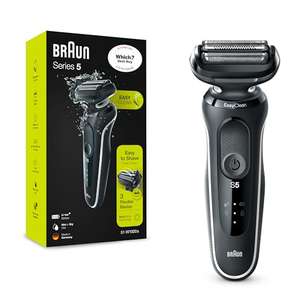 Braun Series 5 Electric Shaver, Foil Shaver With 3 Flexible Blades, 100% Waterproof for Wet & Dry Use, 50-W1000s, White With Voucher
