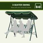 Outsunny 3 Seater Swing Chair with Adjustable Canopy, Garden Swing Seat £58.64 delivered, using code @ Aosom