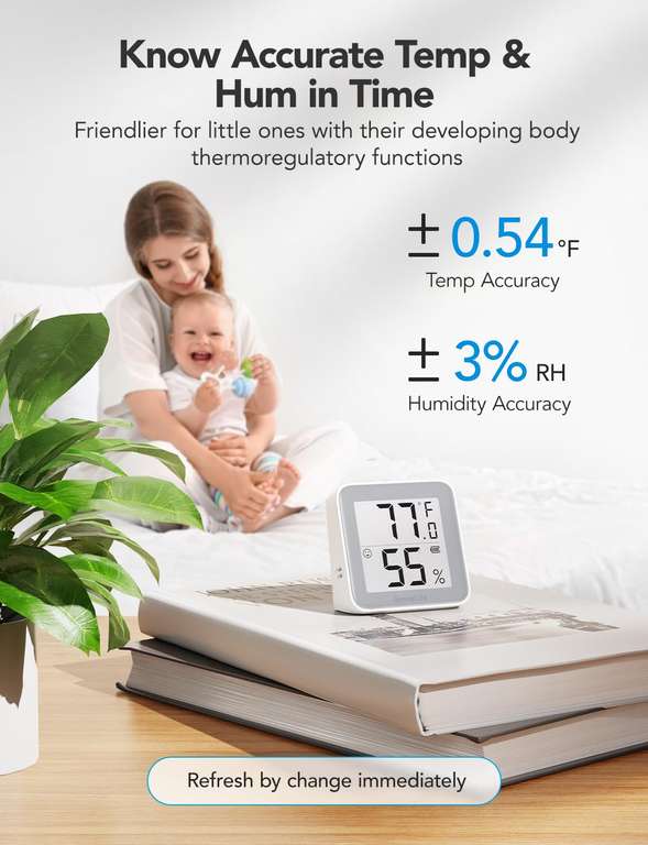 GoveeLife E-Ink Bluetooth Thermometer/Hygrometer, 1pk | 2pk £19.33 W/Voucher S/by GoveeLife UK Direct FBA