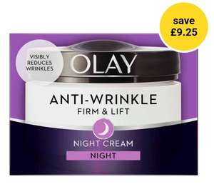 Olay Anti Wrinkle Firm and Lift Day/ Night Cream 50ml now £5.75 + Free Collection @ Wilko