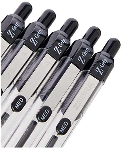 Zebra Grip Black Ballpoint Pens, 10 Count (Pack of 1) £1.50 @ Amazon