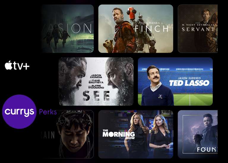 3-6 months Apple TV + free streaming service subscription with sign up @ Currys Perks