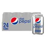 Diet Pepsi Cans 330ml x 24 : 3 for £24 / £19.50 Subscribe & Save + 20% Voucher On 1st Subscribe & Save @ Amazon