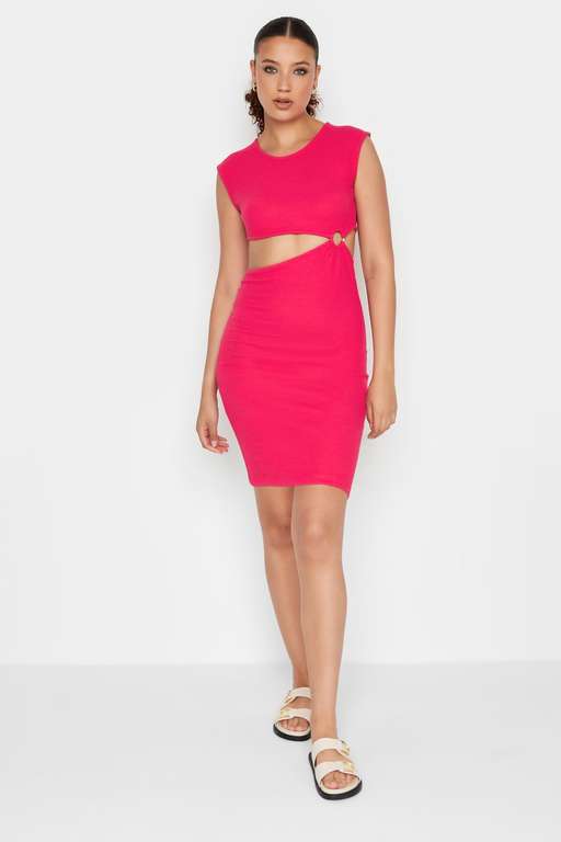 LTS Tall Pink Cut Out Ring Detail Dress