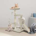 VOUNOT Cat Tree Tower, Cat Condo with Sisal Scratching Post, Multi Level Cat Climbing Frame Indoors, Beige or Grey, XL