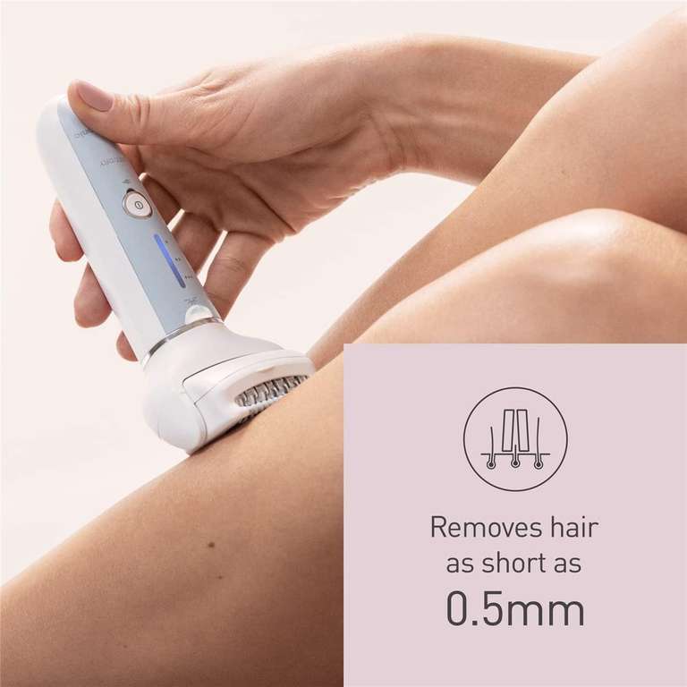 Panasonic ES-EY90-A511 Wet and Dry Epilator, Double Disc with 60 Tweezers, Flexible 90 Degrees Pivoting Head, 3 Speed Setting