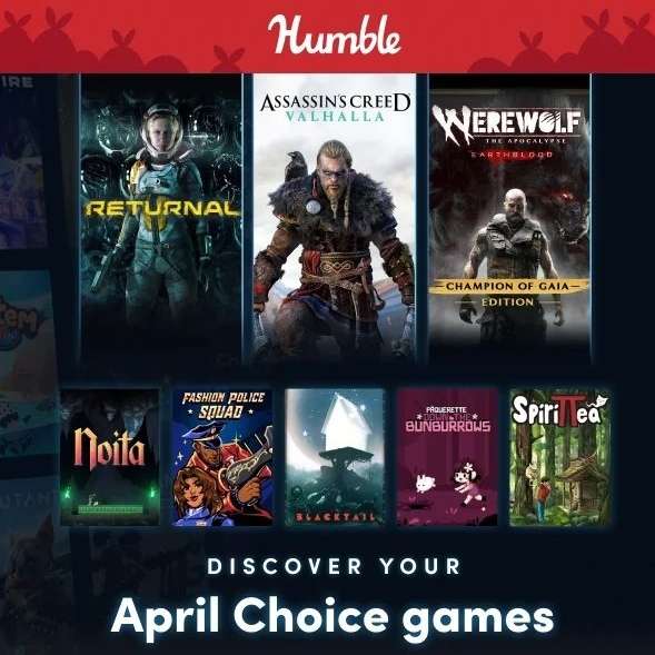 Humble Bundle Choice April - Returnal, Assassin's Creed Valhalla + 6 more PC games
