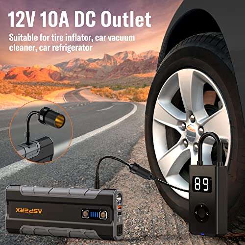 21000mAh Car Jump Starter Power Bank with Flashlight, 18W USB-C, Heavy-Duty Car Battery Booster 12V W/voucher -JIAHONGJING STORE FBA