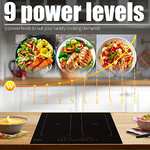 Empava Induction Hob, Electric Cooker Built-In 4 Zones, Double Flex Zones for BBQ Function - 7000W