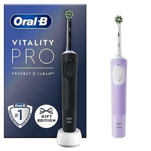 Oral-B Vitality Pro 2x Electric Toothbrushes For Adults, Gifts For Women / Men, 2 Toothbrush Heads, 3 Brushing Modes Black & Purple