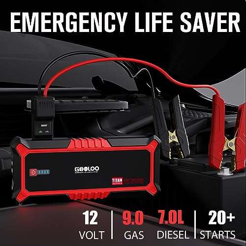 Jump Starter Battery Charger 20k Mah All Gas up to 7.0L Diesel