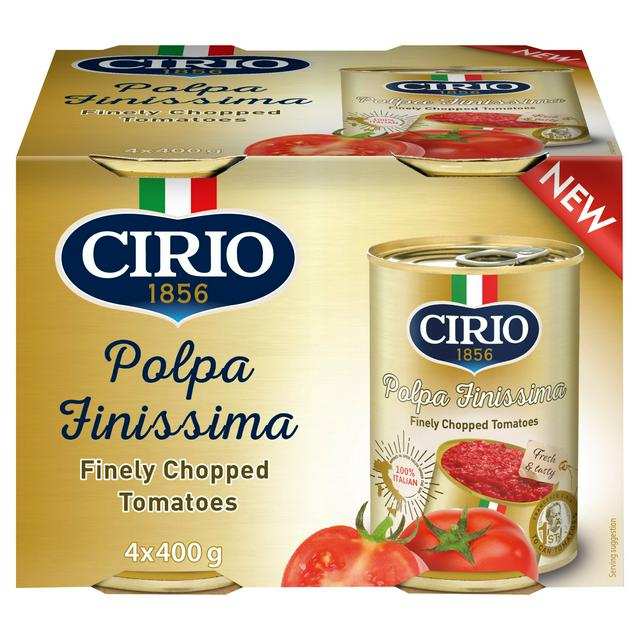 Cirio 4 x 400g Finely Chopped Tomatoes - Nectar Price