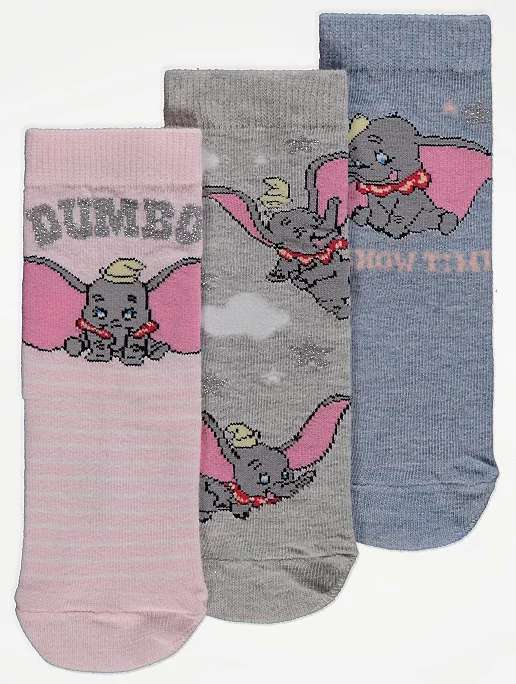 Asda George sale - items reduced eg Girl's Disney Dumbo Ankle Socks 3 Pack £1.50 - Free Click & Collect @ George (Asda)