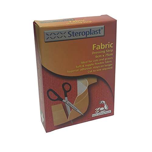 3 packs (6cmx2.25m) Steroplast premium fabric medical grade plaster - £5.99 sold by Bailey Sports Therapy and fulfilled by Amazon