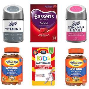 Buy One Get One Free Across 100's of Vitamins & Supplements + Free click & collect on £15 (otherwise £1.50) @ Boots