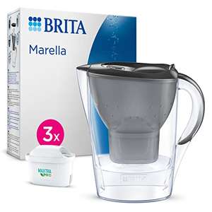BRITA Marella Water Filter Jug Graphite (2.4L) Starter Pack incl. 3x MAXTRA PRO All-in-1 cartridge - fridge-fitting jug