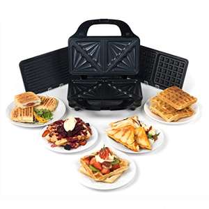 Salter EK2143 Deep Fill 3-in-1 Snack Maker, Panini Press & Griddle, Waffle Iron, Toastie Sandwich Toaster - £29.99 @ Amazon