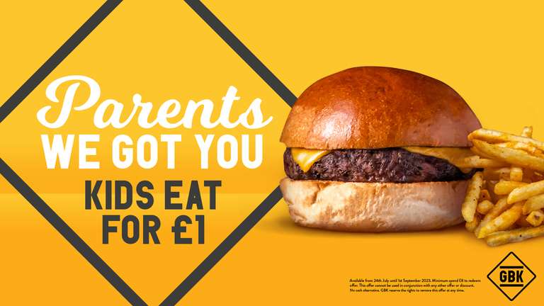 Kids Eat For £1 With £8+ Spend With Code