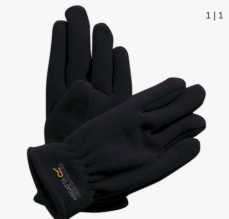 Kids Taz II Fleece Gloves | Black for £4.01 with code + free collection @ Regatta