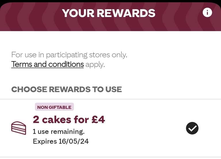 Two Cakes Via The App For Selected Accounts
