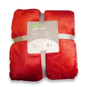 Fleece Sherpa Reverse Throw - Charcoal/Forest/Red - 130x180cm, £9, free click and collect @ Homebase