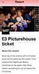 Three+ Cineworld or Picturehouse Cinema Tickets £3 each week (Three UK only)