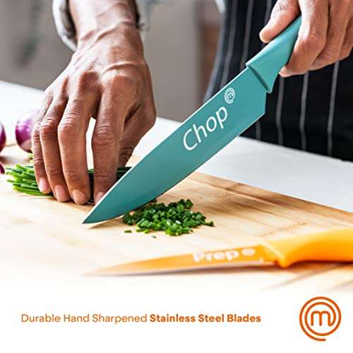 MasterChef Knife Set of 5 Kitchen Knives incl. Paring, Utility, Bread, Carving & Chef Knives - £13.60 @ Amazon
