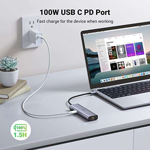 UGREEN USB C Hub Ethernet 4K HDMI 7-IN-1 USB C Multiport Adapter 2 USB 3.0 5Gbps Ports £27.99 @ Dispatches from Amazon Sold by UGREEN GROUP