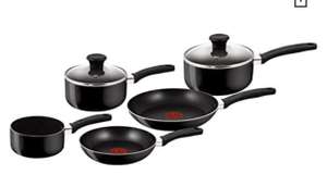 Tefal Delight Aluminium 5 Piece Non-Stick Pots & Pans Cookware Set, Black £30 @ Amazon