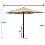 Yaheetech 3.2m Garden Parasol Umbrella (Tan / Red) W/Voucher - Sold by Yaheetech UK
