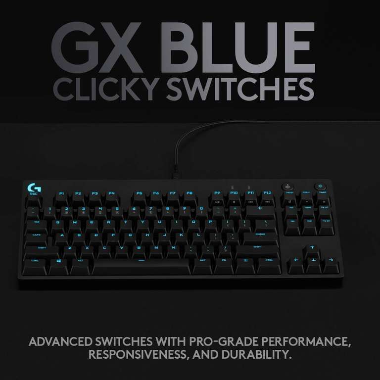 Logitech G Pro Mechanical Gaming Keyboard Qwertz, Ultraportable Design without Numeric Keypad, Removable Micro USB Cable, Backlit Keys Black