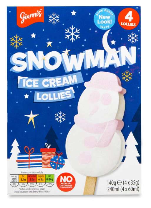 Aldi snowman ice cream lollies 9p in store Aldi Gorseinon.