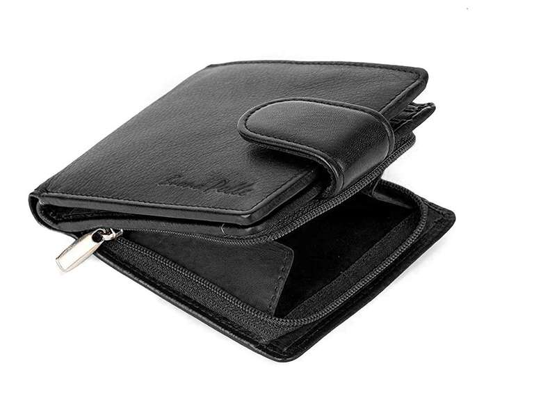 Mens Slim RFID Blocking Genuine Leather Wallet with Zip Coin Pocket ...