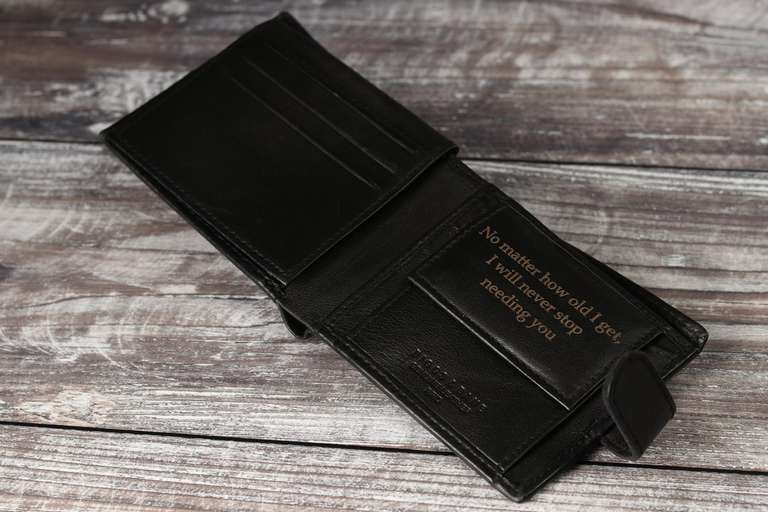 Personalised Men Wallet, Genuine Soft Black Leather Wallet - £10.46 sold by Walletree @ Etsy