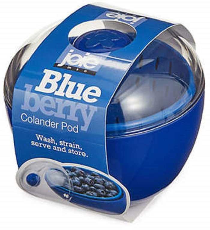 Joie Kitchen Gadgets Berry Colander Pod – Wash, Strain, Serve & Store, Durable ABS, Blueberry