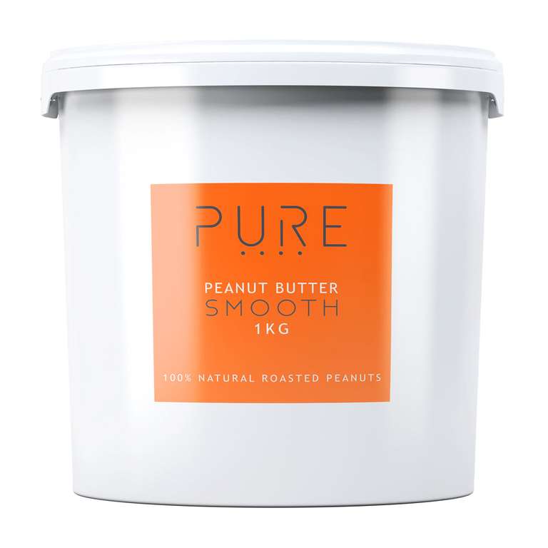 Pure Peanut Butter 1kg Tub (Crunchy or Smooth) - Use Code - Free Delivery For BW+ Subscribers