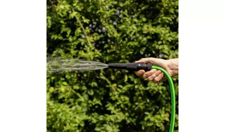McGregor Reinforced Hose Set - 15m + Adjustable spray nozzle/ connectors / 2 year guarantee Click and Collect