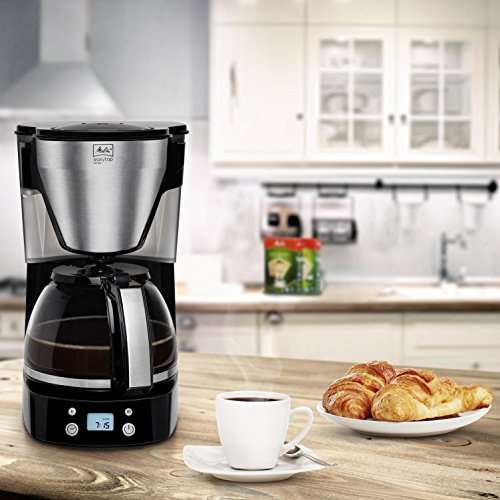 Melitta Easy Top Timer 1010-15, filter coffee machine with glass jug, programmable warming time, black stainless steel - £14.99 @ Amazon