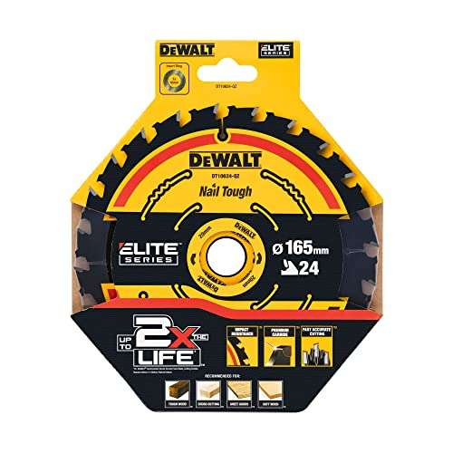 DEWALT DT10624-QZ Extreme Framing Circular Saw Blade 165 mm 24T £10.72 Sold by 1 Tool Shop Dispatched by Amazon