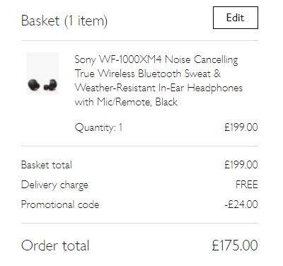 Sony WF-1000XM4 Noise Cancelling True 