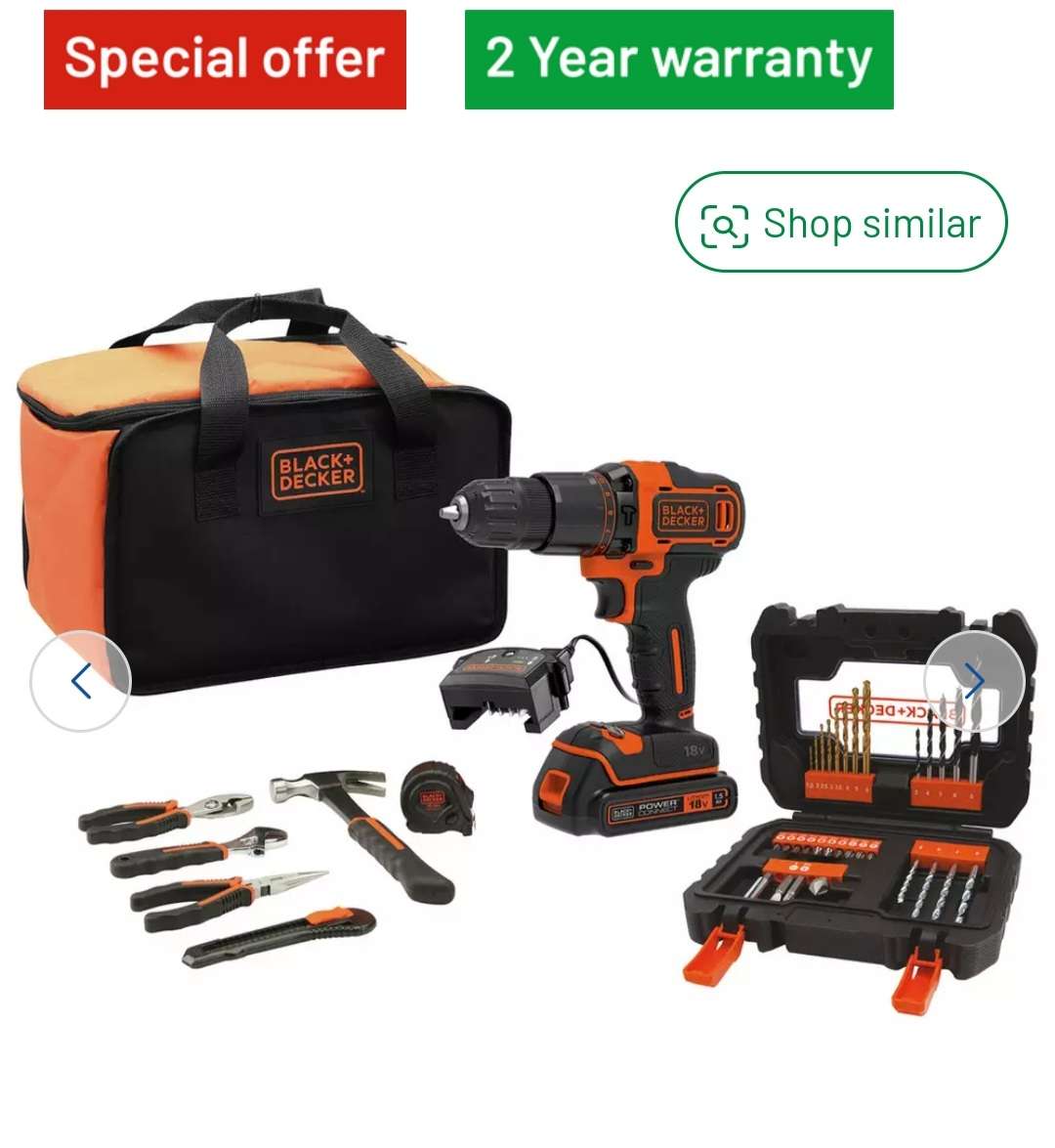 Black + Decker Hammer Drill Hand Tool 