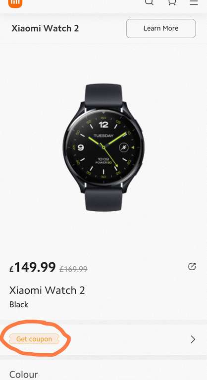 Xiaomi Watch 2 with Google Wear OS & NFC Google Pay. £20 off RRP & additional 10% off voucher on page