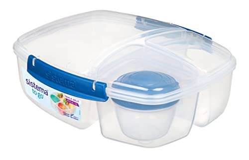 Sistema To Go Triple Split Lunch Box with Yoghurt Pot, 2L £5 @ Amazon