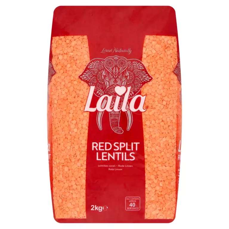 Laila Red Split Lentils 2KG