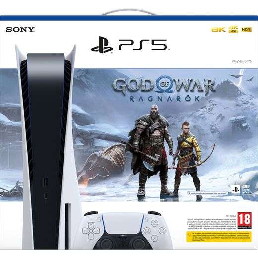PlayStation 5 825GB with God of War Ragnarök - White - £479.99 (+£6 UK Mainland Delivery) @ ao