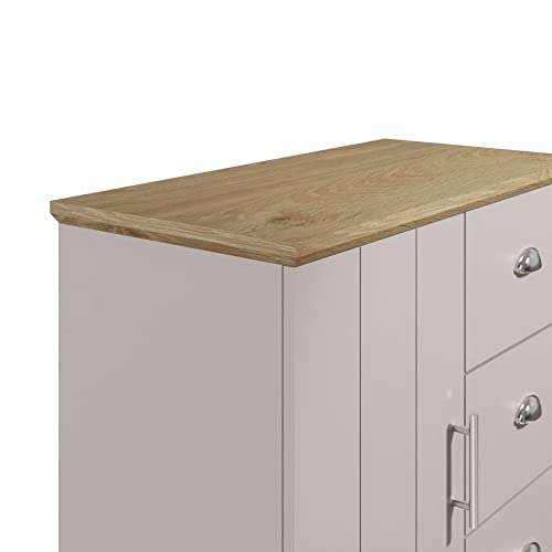 GFW Kendal Cabinet Unit with 3 Drawers & 1 Door Storage Cupboard (Grey or Slate Blue) - £56 @ Amazon