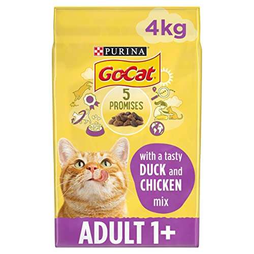 Go Cat Adult Dry Cat Food Chicken & Duck 2 x 4kg Packs - £8.99/£7.79 + 20% voucher S&S