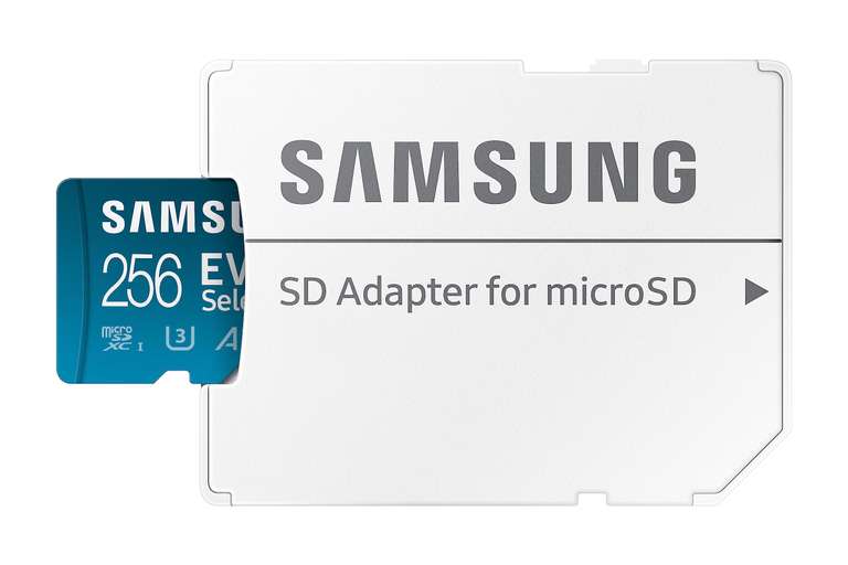 Samsung EVO Select 256GB microSDXC UHS-I U3 130MB/s Full HD and 4K UHD Memory Card inc. SD-Adapter