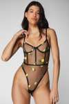 NASTYGAL Lemon and Pineapple Embroidered Underwire Lingerie Bodysuit reduced plus Free Delivery Code