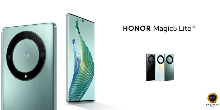 HONOR Magic5 Lite 5G 8GB+256GB, New Titanium Silver, 120Hz OLED + Free Band 7 - £299.99 With Code @ Honor UK
